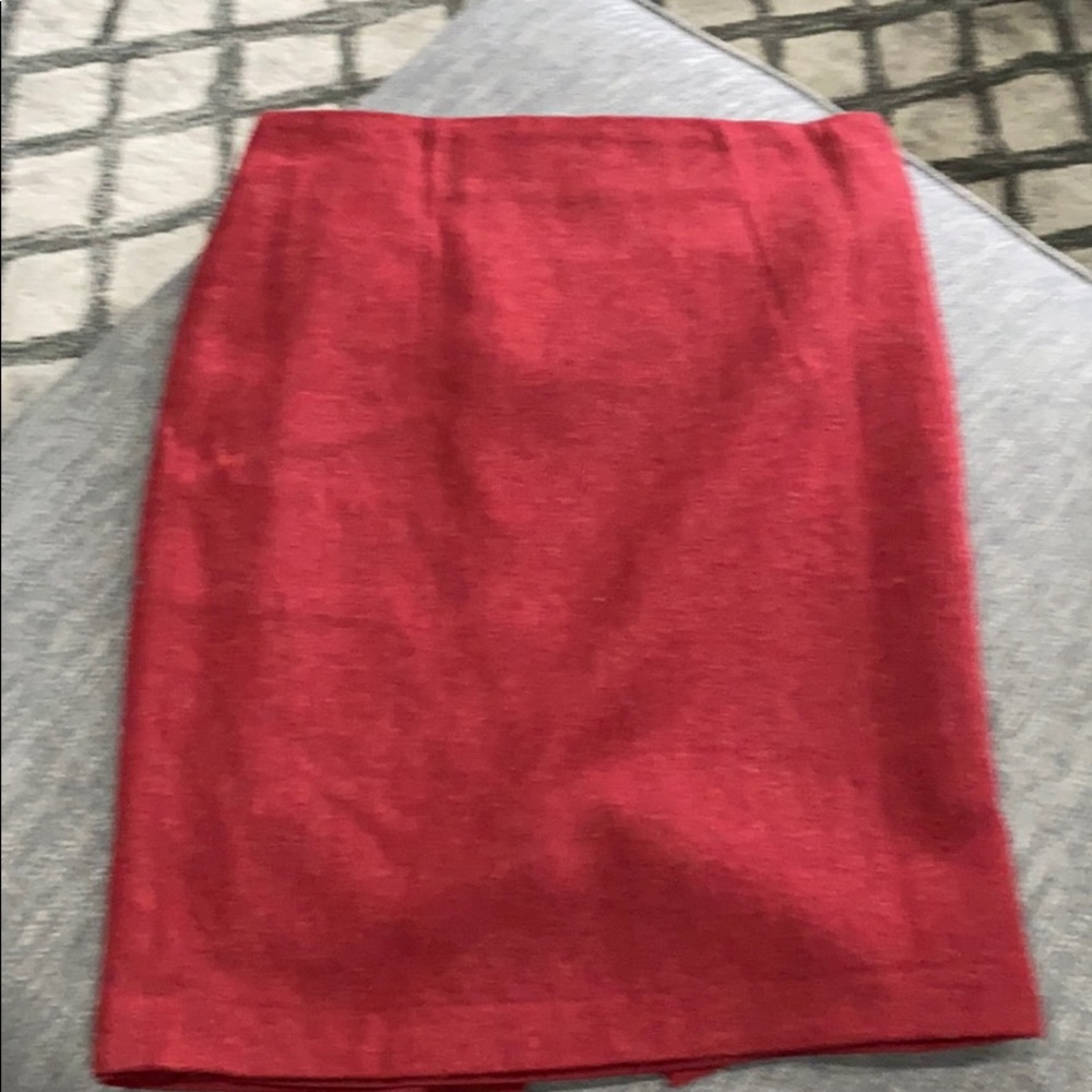 Red Wool Skirt With Subtle Multi Color Pattern - image 1